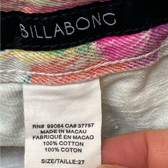 New Billabong Tropical Floral Denim Jean Shorts Size 27 Surfer Beach Hawaiian - Picture 7 of 8